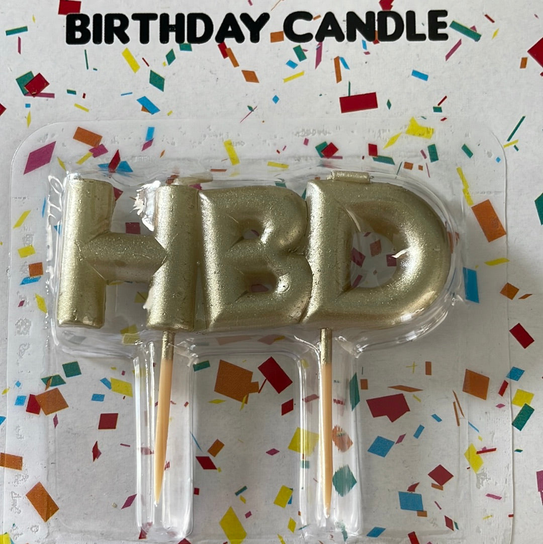 Gold “HBD” candles